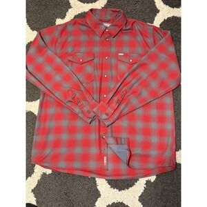 DIXXON Pulaski Plaid Pearl Snap Flannel Button Down size 2X Red Gray